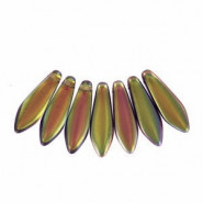 Czech Glass Daggers beads 5x16mm Crystal magic orchid